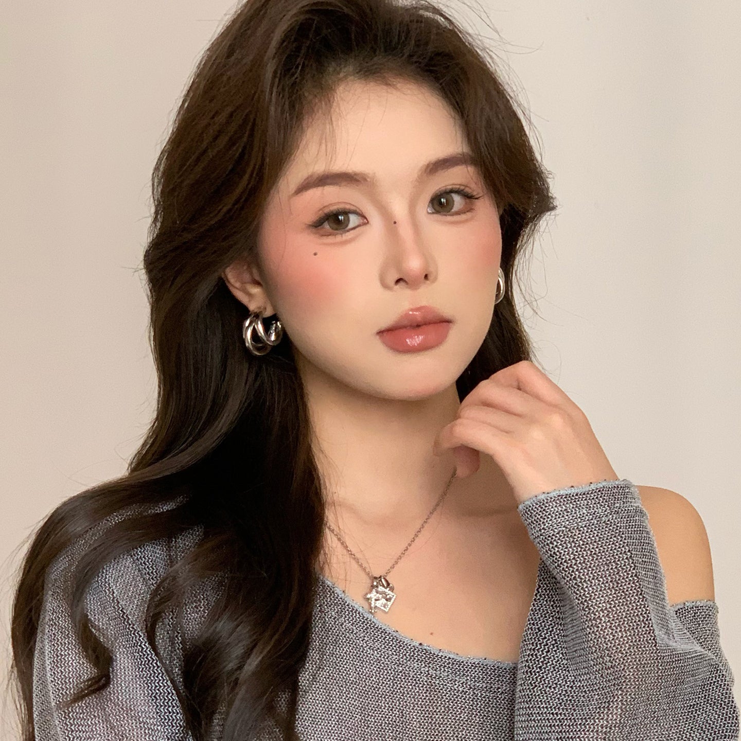 Retro Gold Plated Large Hoop Earrings