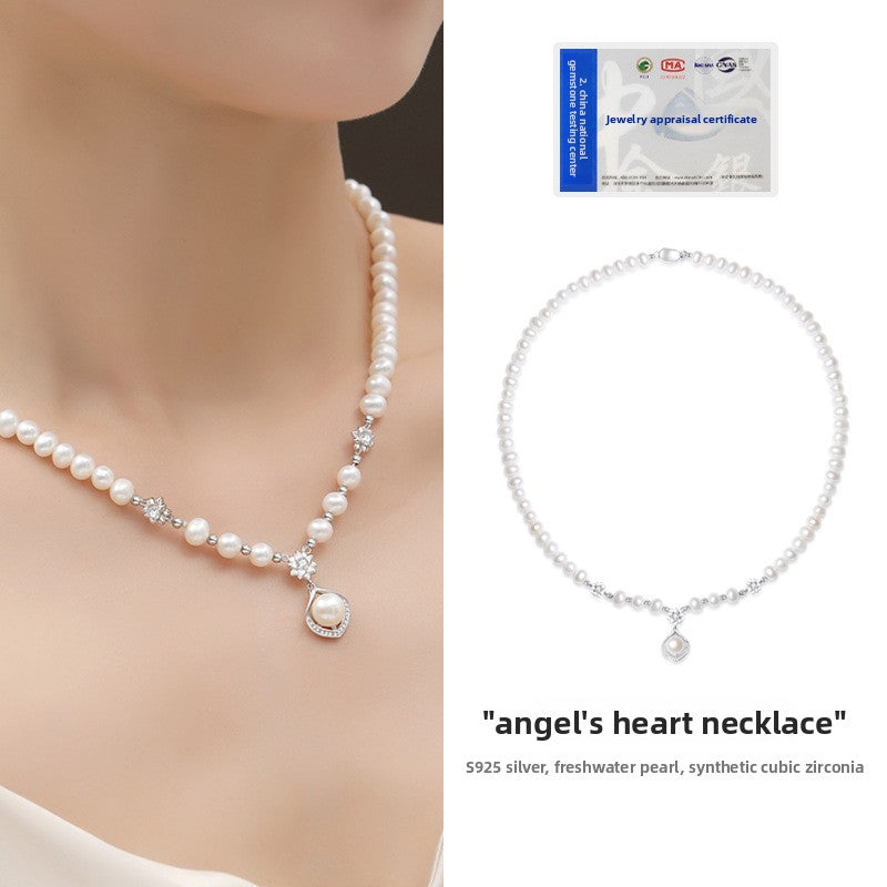 Natural Freshwater Pearl Sterling Silver Necklace