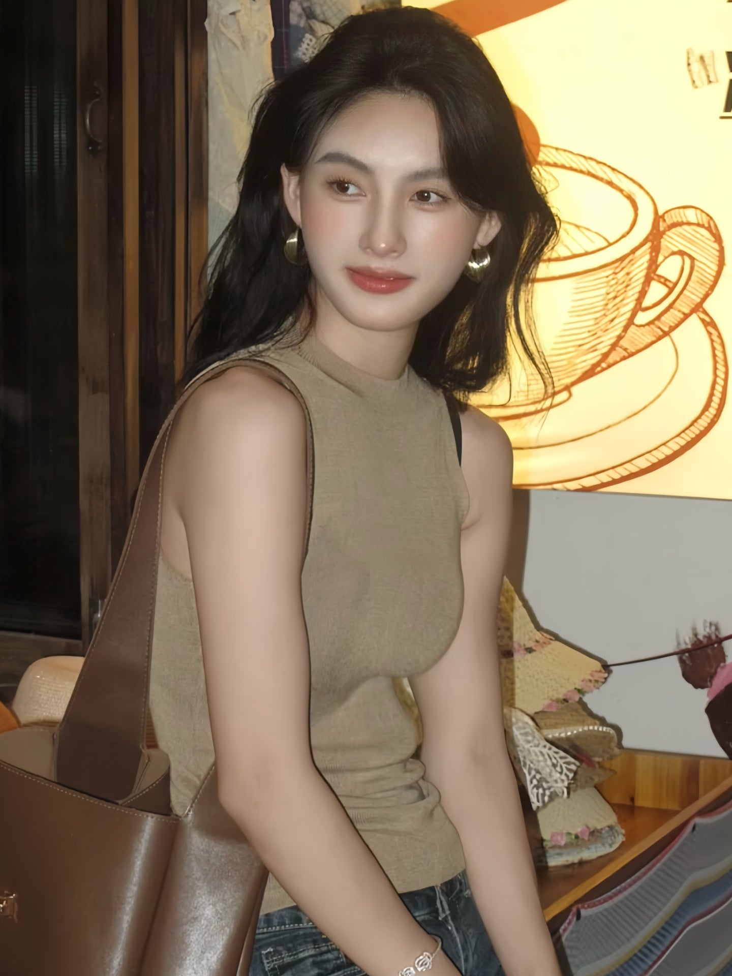 Retro Gold Plated Large Hoop Earrings