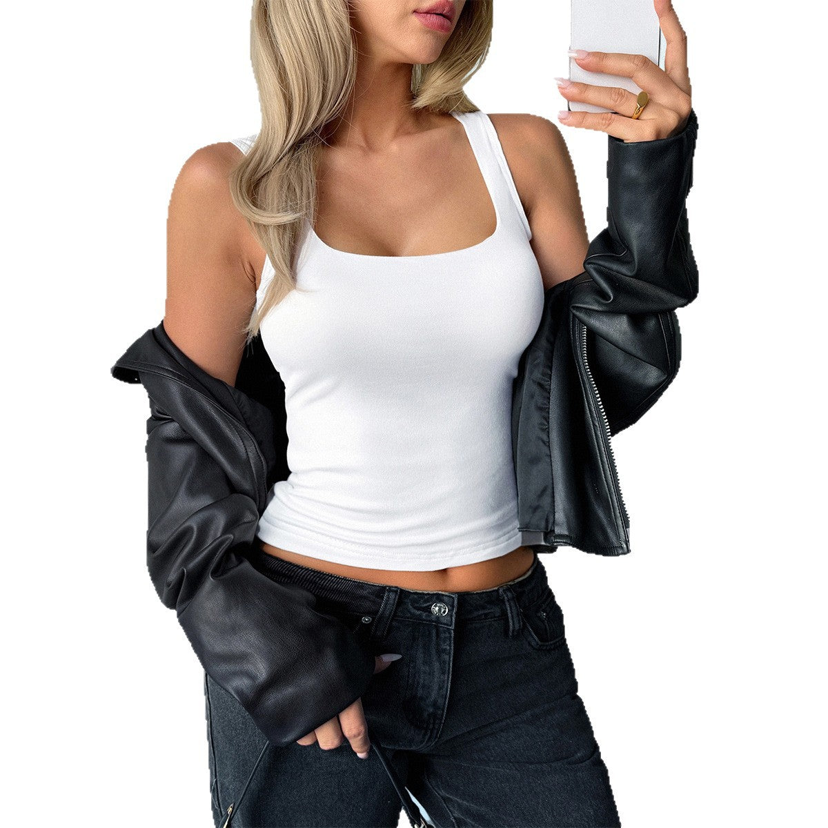 Pure Color Summer T-Shirt Vest Women's Clothing