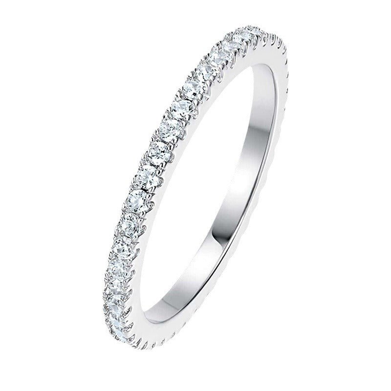 Zircon Geometric Ring with Full Diamond Design