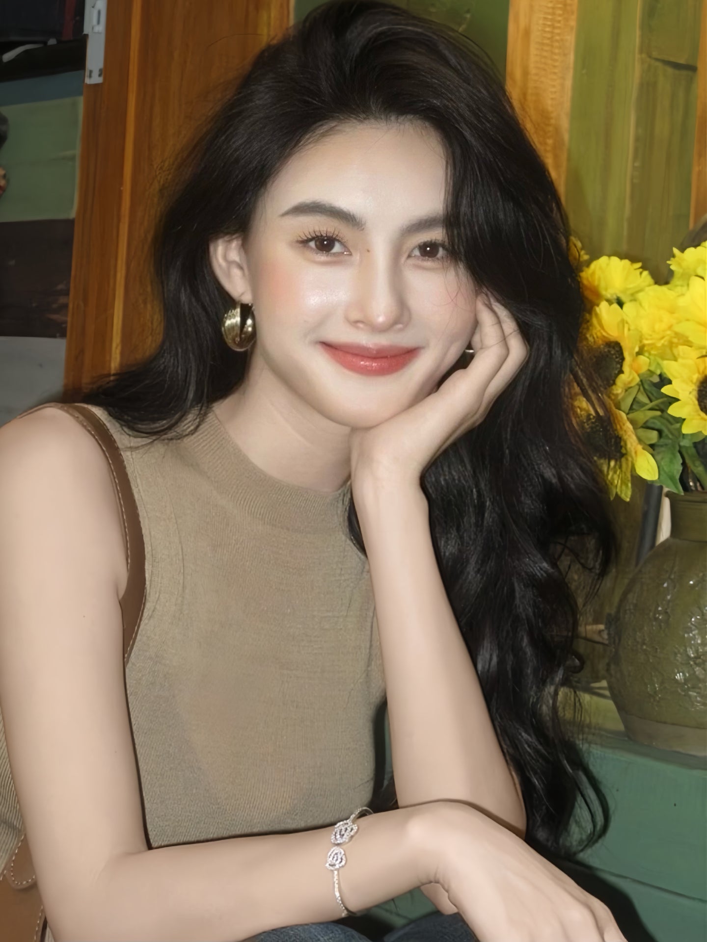 Retro Gold Plated Large Hoop Earrings