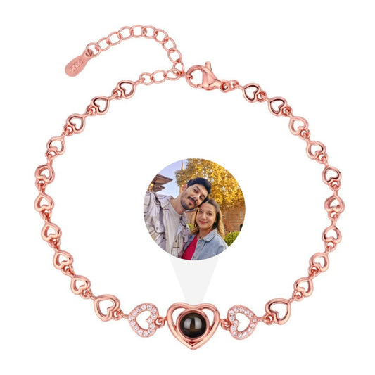 Customizable Heart Projection Zircon Bracelet