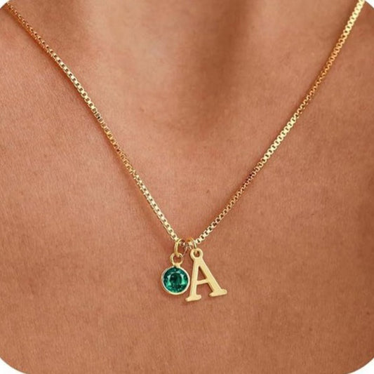 Letter Birthstone Necklace