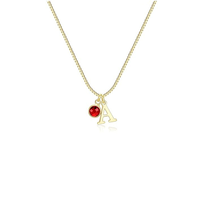 Letter Birthstone Necklace