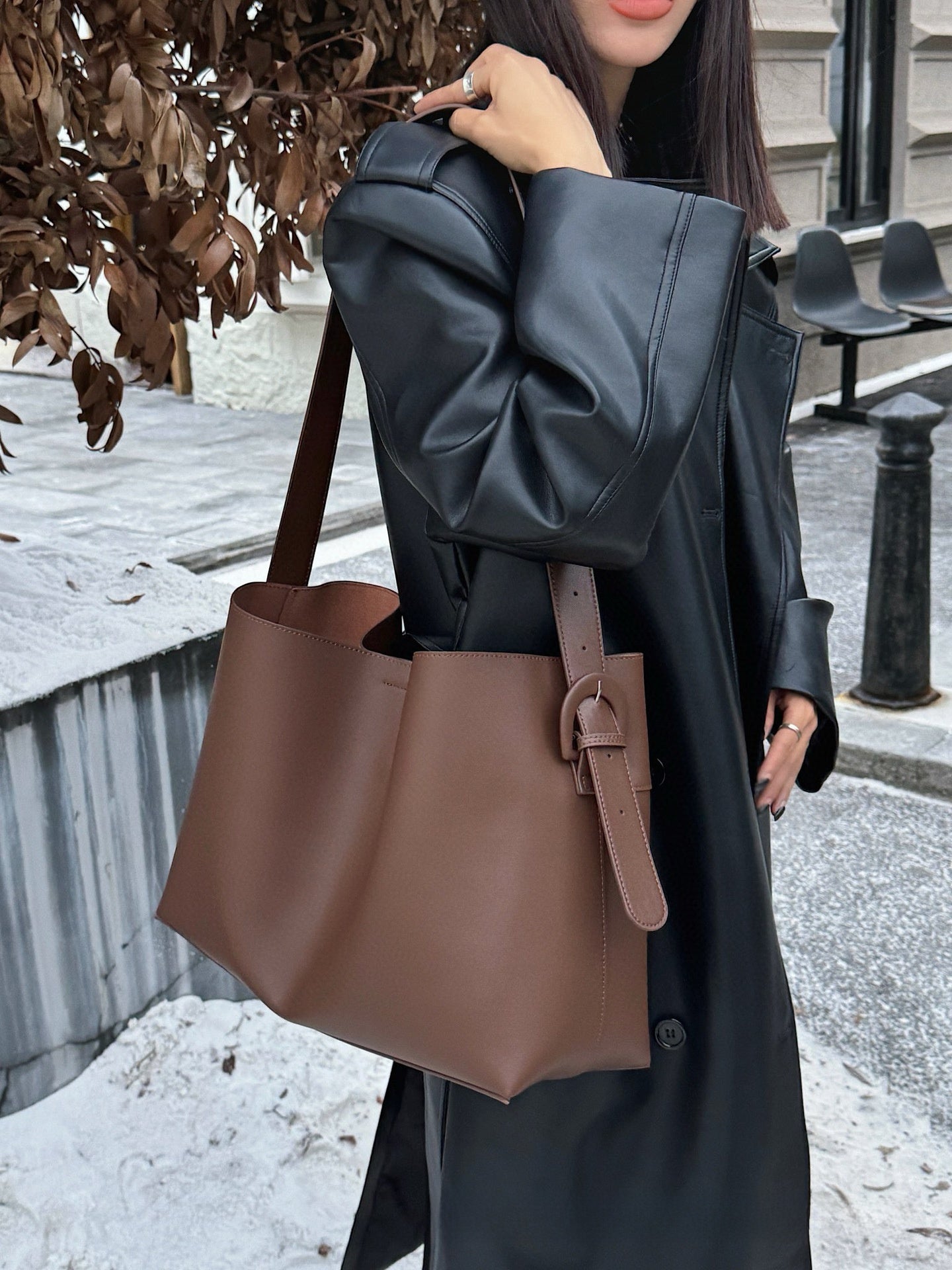 Nubuck Leather Tote Bag for Women