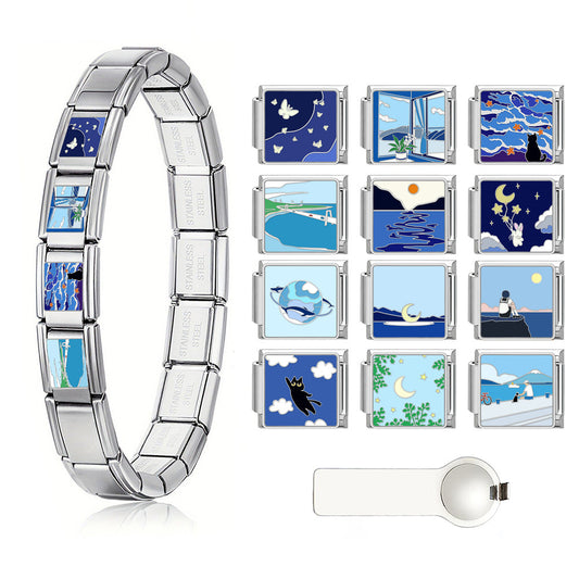 Stainless steel modular bracelet