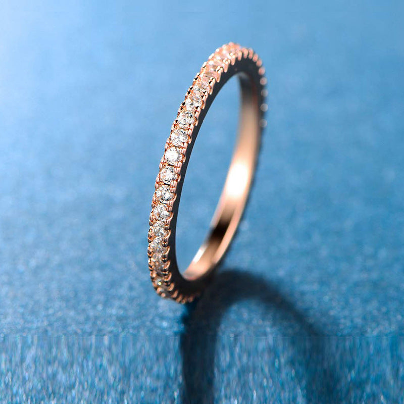 Zircon Geometric Ring with Full Diamond Design