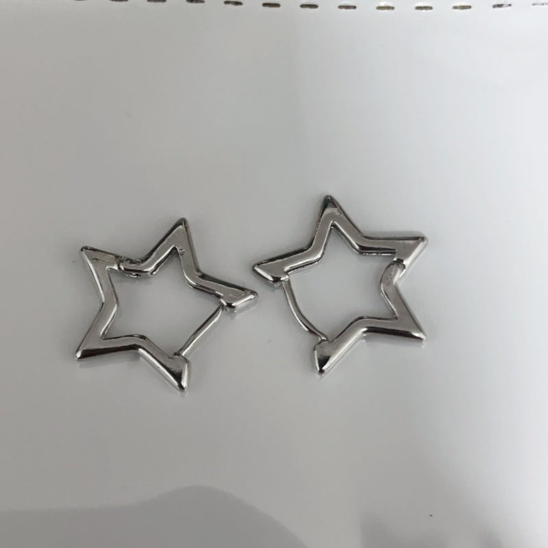 Star-shaped hoop earrings