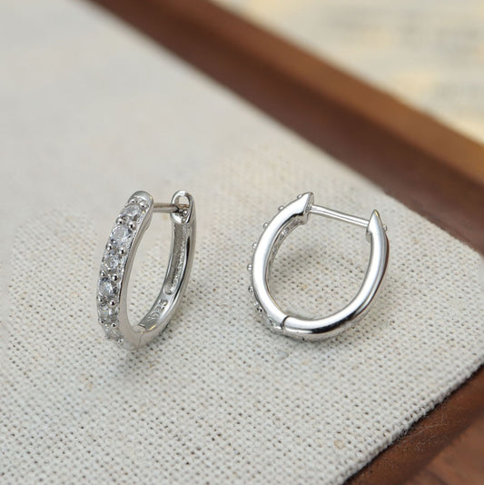 925 Silver U-Shaped Hoop Earrings