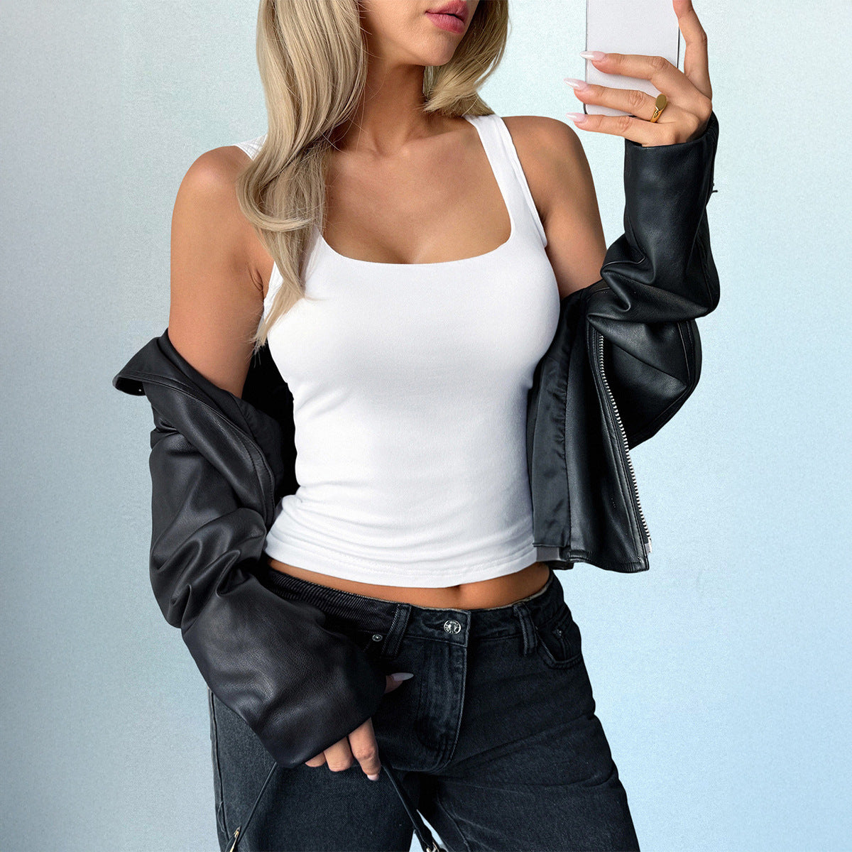 Pure Color Summer T-Shirt Vest Women's Clothing