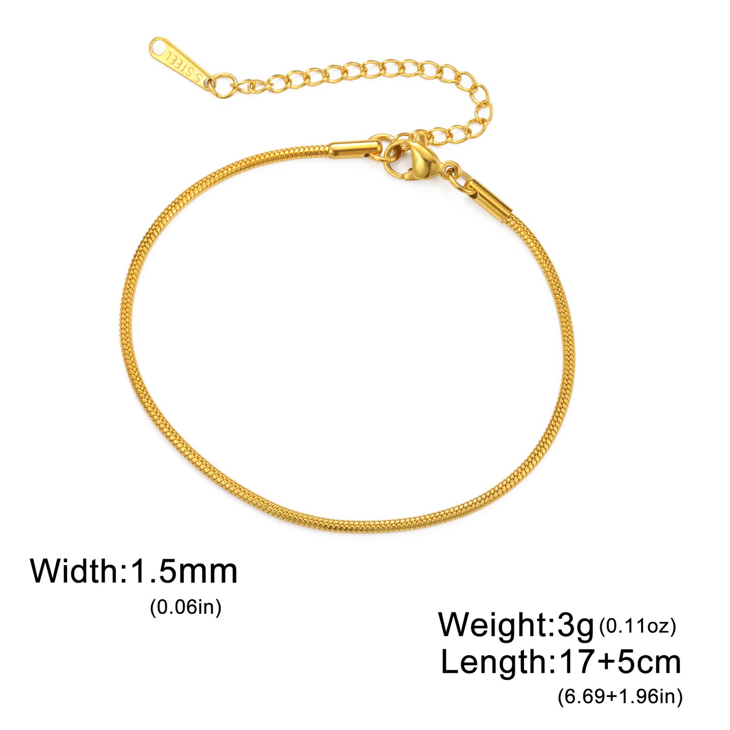 Stainless steel gold bracelet