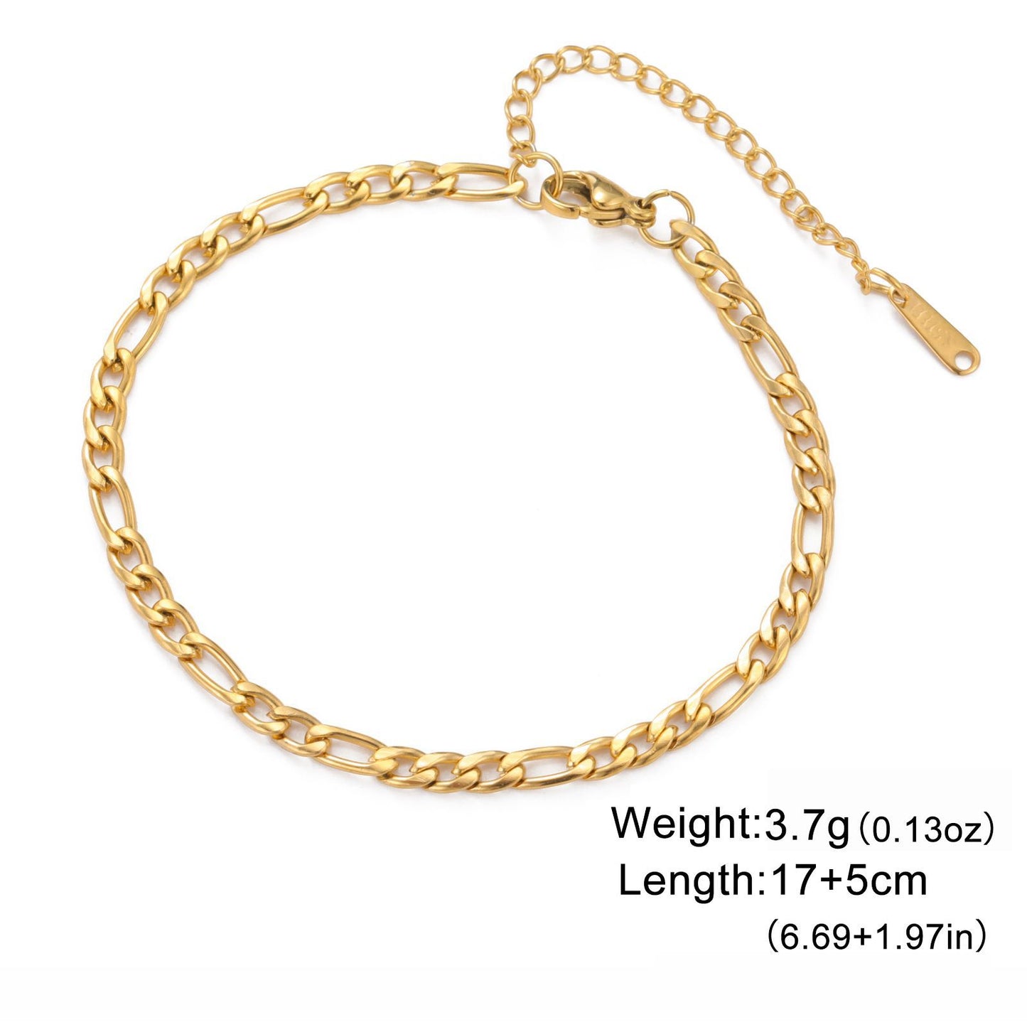 Stainless steel gold bracelet