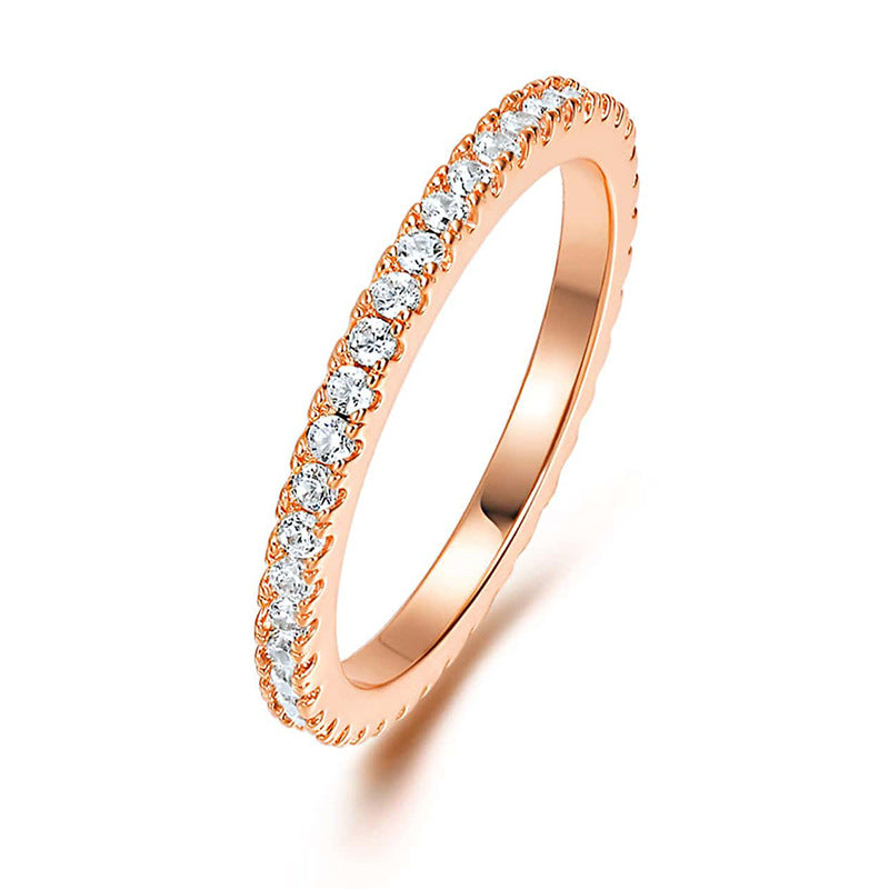 Zircon Geometric Ring with Full Diamond Design