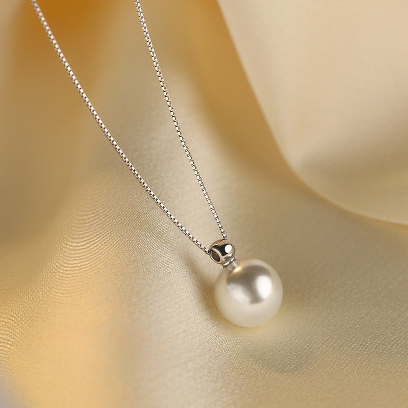 pearl silver necklace