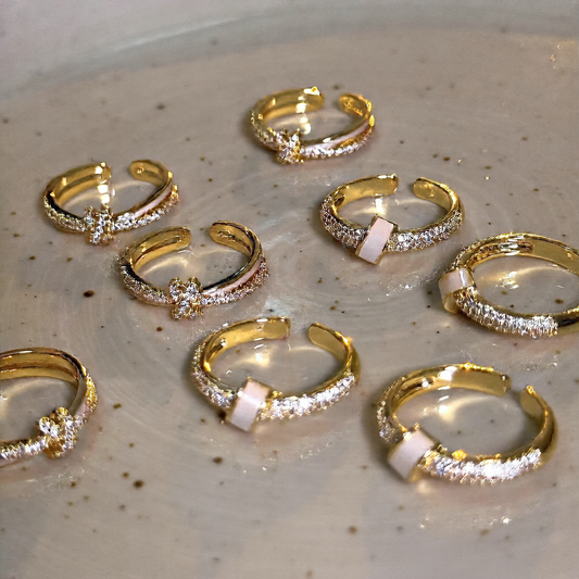 Adjustable Zircon Fashion Ring