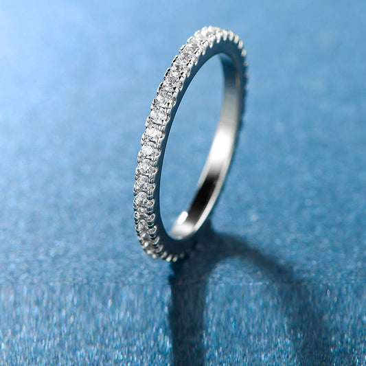 Zircon Geometric Ring with Full Diamond Design