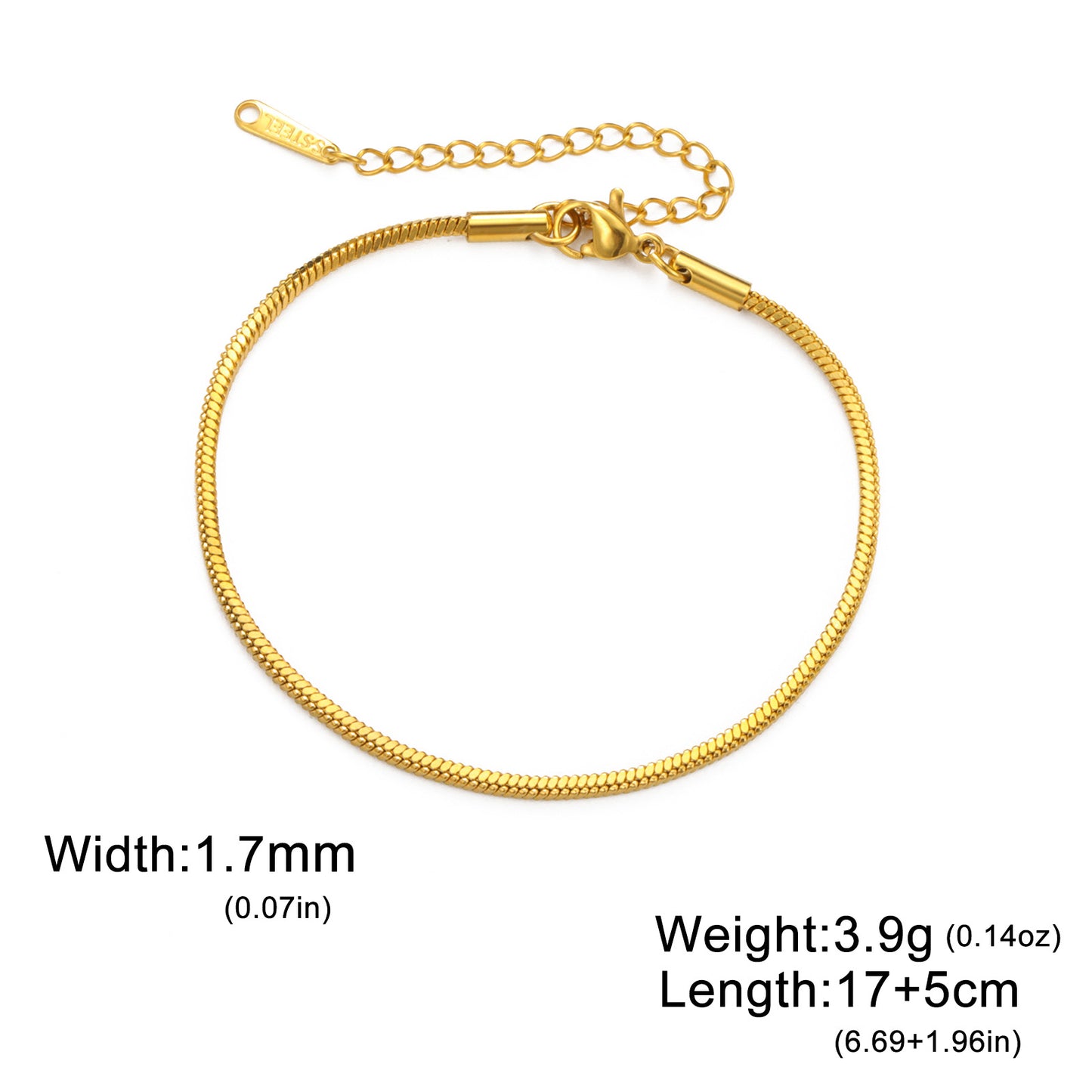 Stainless steel gold bracelet