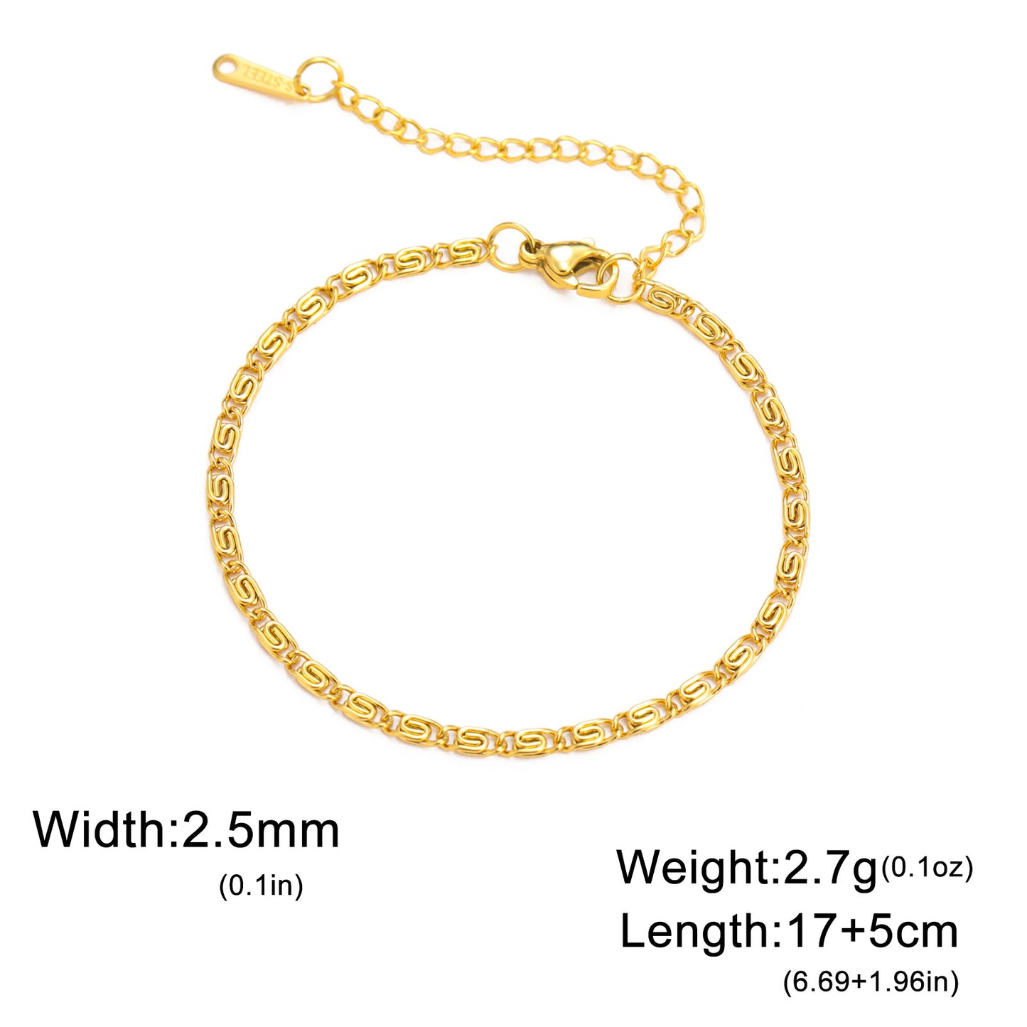 Stainless steel gold bracelet