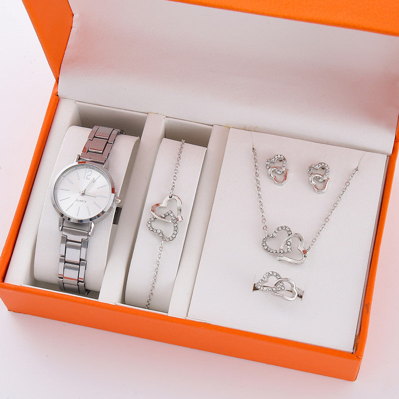 Ladies Fashion Quartz Watch with Jewelry Set