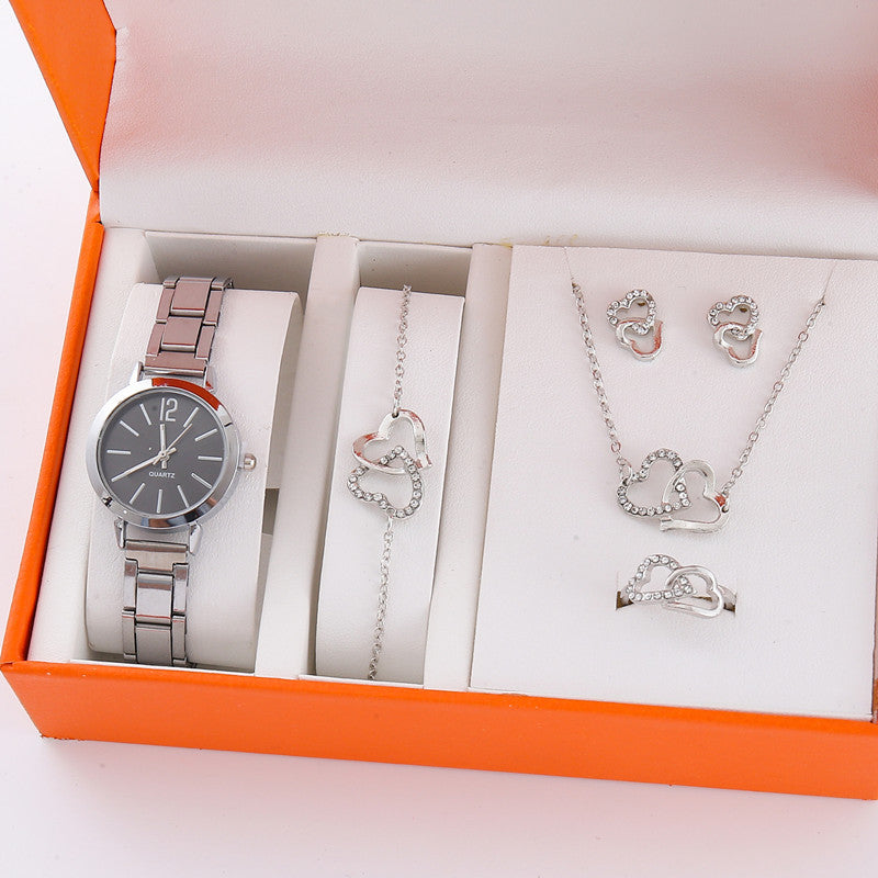 Ladies Fashion Quartz Watch with Jewelry Set
