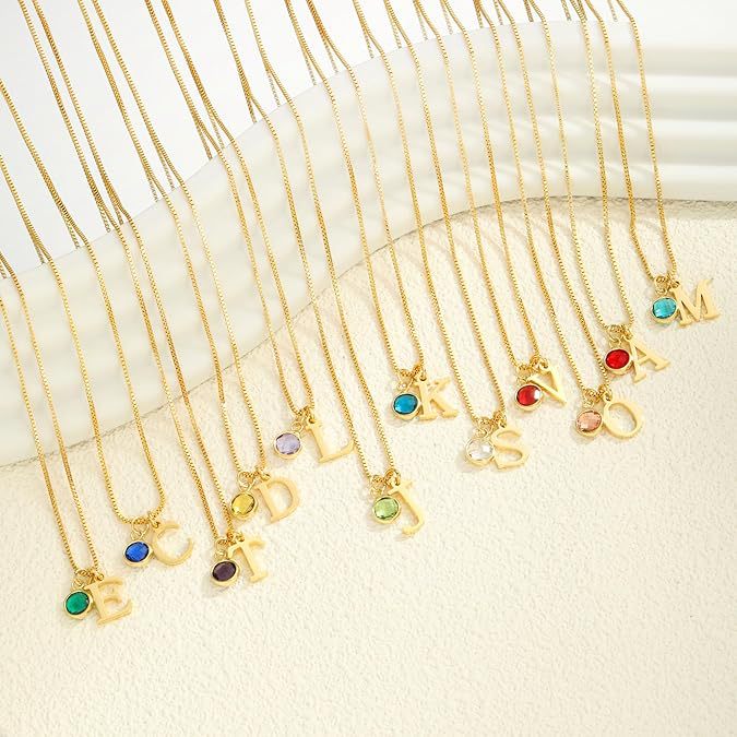 Letter Birthstone Necklace