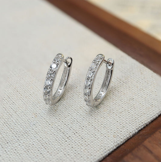 925 Silver U-Shaped Hoop Earrings