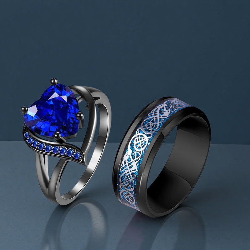 Red and Blue Gemstone Ring