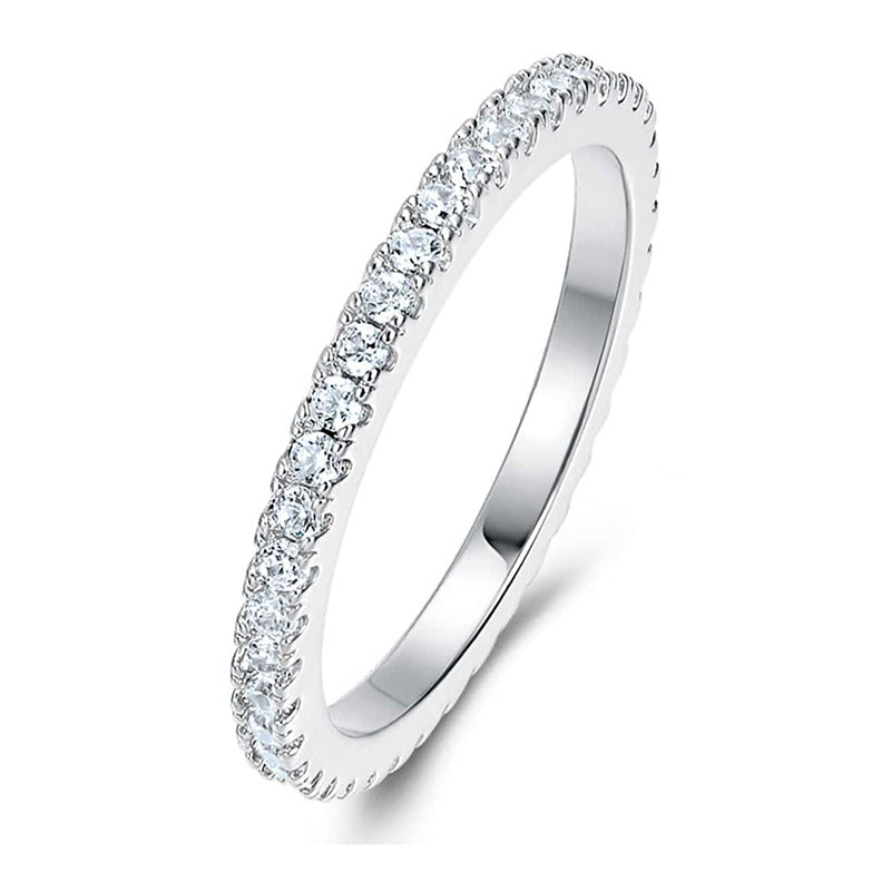 Zircon Geometric Ring with Full Diamond Design