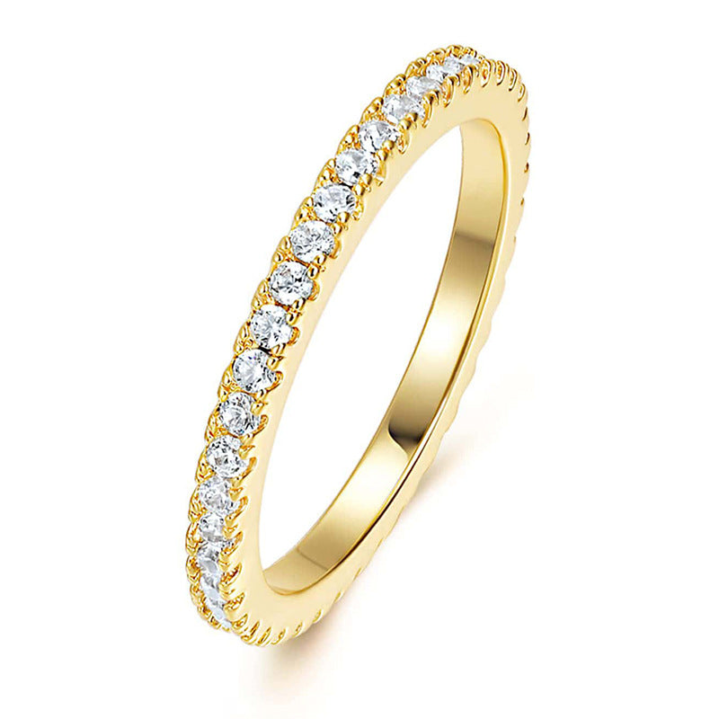 Zircon Geometric Ring with Full Diamond Design