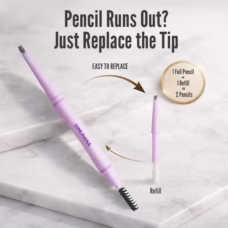 Waterproof and sweatproof eyebrow pencil that defines individual eyebrow hairs